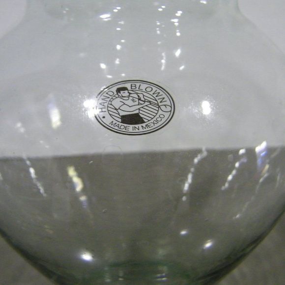 MEXICAN Hand Blown Clear Glass Vase Urn Shape 11" Tall NWT! - Picture 5 of 5